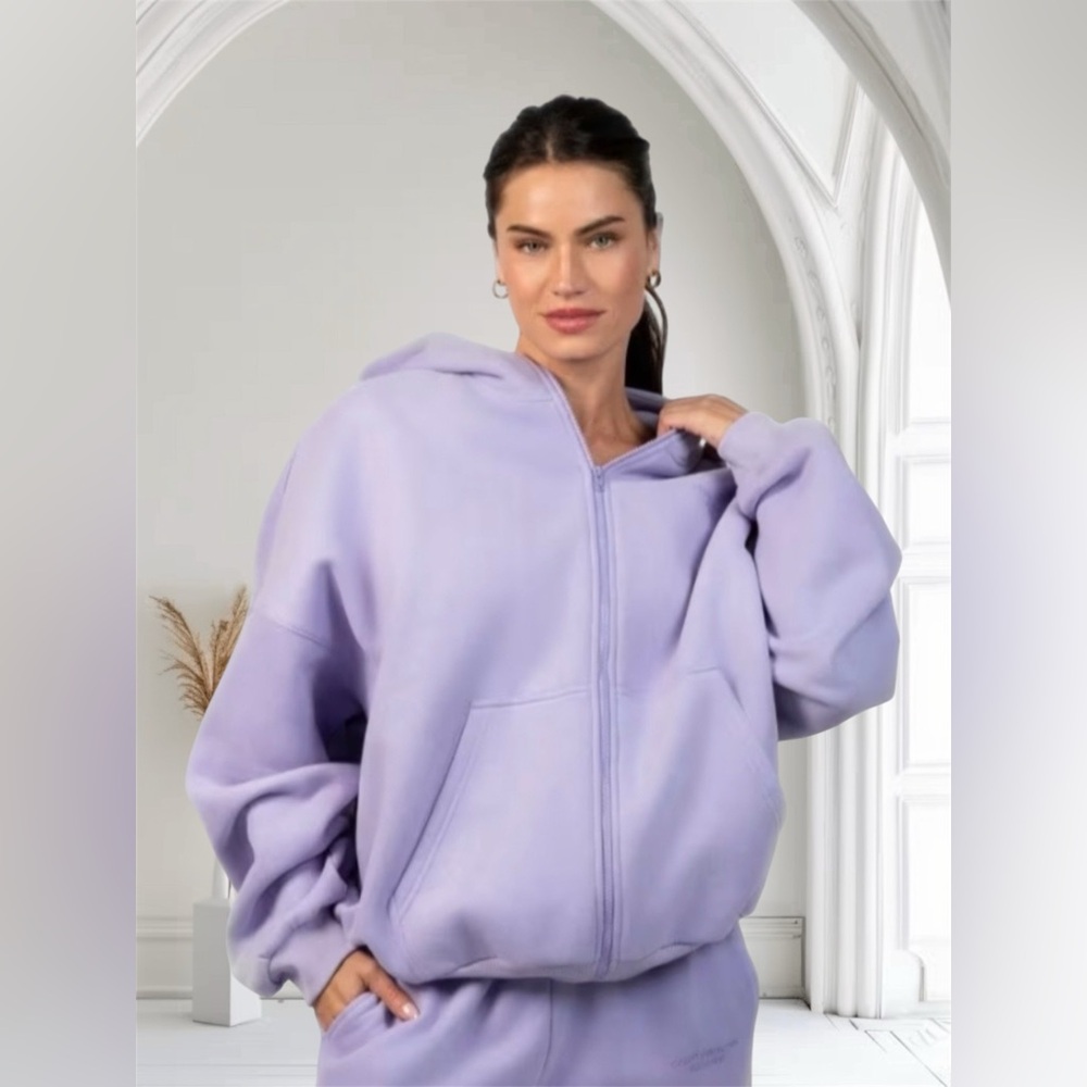 Comfort Lavender Oversized Zip-Up Hoodie | Unisex NWT | Cozy Streetwear